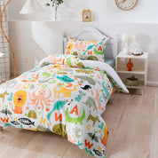 3D Alphabet Animals Cartoon Quilt Cover Set Bedding Set Duvet Cover Pillowcases 55- Jess Art Decoration