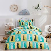 3D Chess Grid Yellow Green Quilt Cover Set Bedding Set Duvet Cover Pillowcases 57- Jess Art Decoration