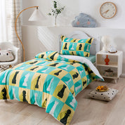 3D Chess Grid Yellow Green Quilt Cover Set Bedding Set Duvet Cover Pillowcases 57- Jess Art Decoration