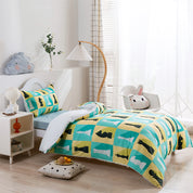 3D Chess Grid Yellow Green Quilt Cover Set Bedding Set Duvet Cover Pillowcases 57- Jess Art Decoration