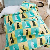 3D Chess Grid Yellow Green Quilt Cover Set Bedding Set Duvet Cover Pillowcases 57- Jess Art Decoration