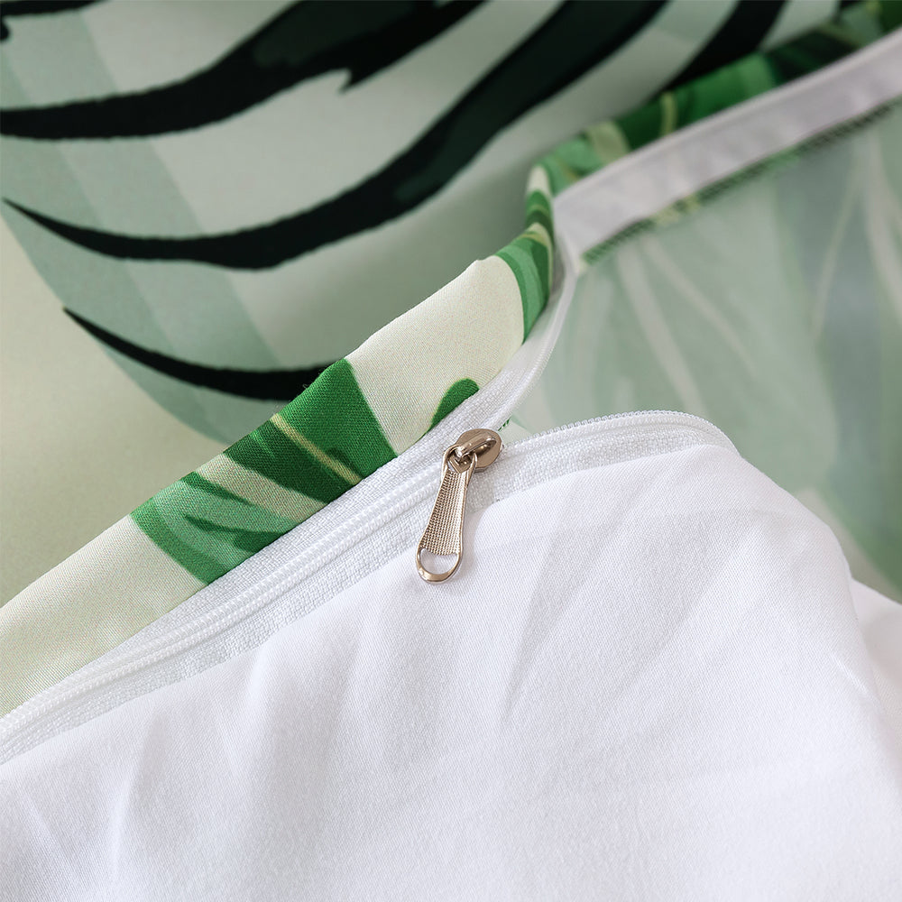 3D Zebra Tiger Toucan Parrot Leaves Quilt Cover Set Bedding Set Duvet Cover Pillowcase 64- Jess Art Decoration