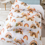 3D Dinosaur Rainbow Pattern Cartoon Vintage Quilt Cover Set Bedding Set Duvet Cover Pillowcases 71- Jess Art Decoration