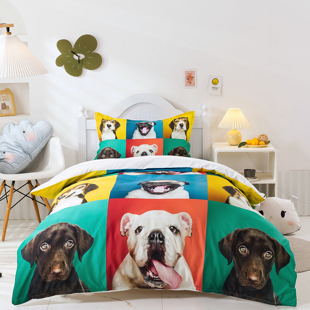 3D Dogs Feature Quilt Cover Set Bedding Set Duvet Cover Pillowcases 80- Jess Art Decoration