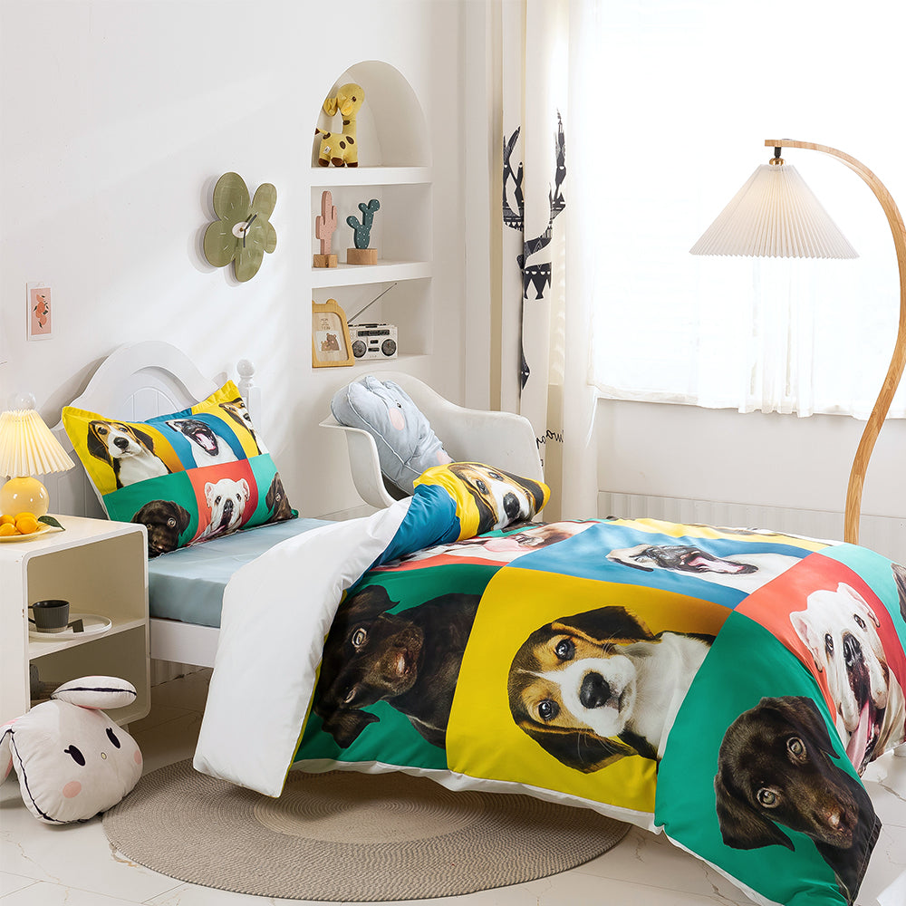 3D Dogs Feature Quilt Cover Set Bedding Set Duvet Cover Pillowcases 80- Jess Art Decoration