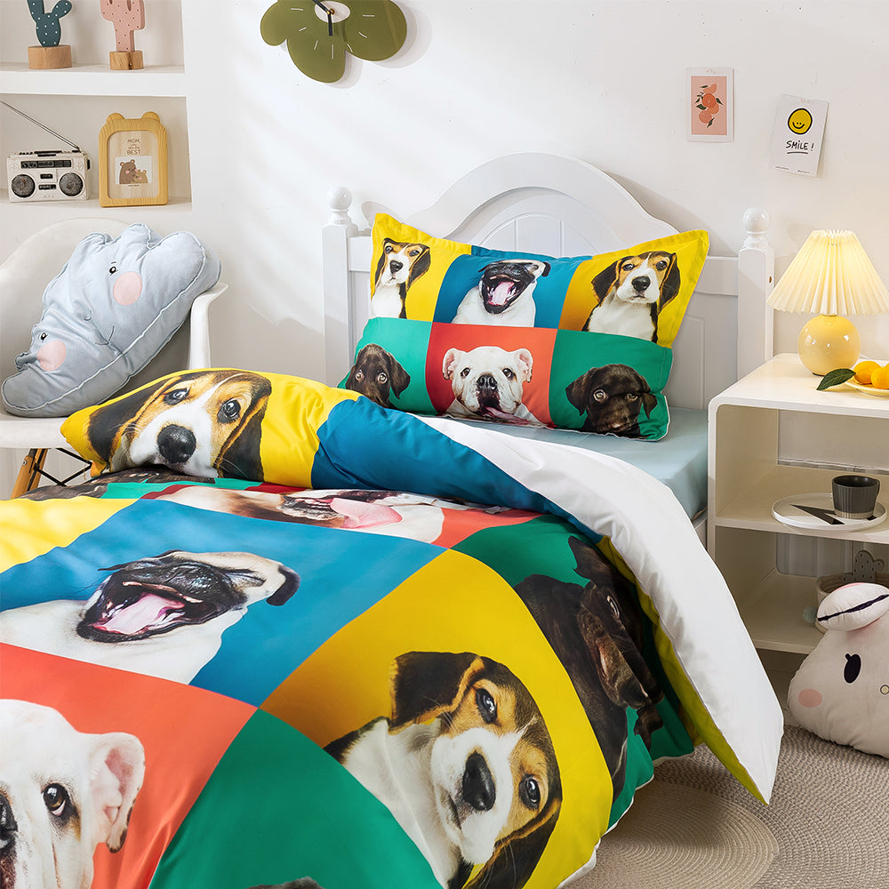 3D Dogs Feature Quilt Cover Set Bedding Set Duvet Cover Pillowcases 80- Jess Art Decoration