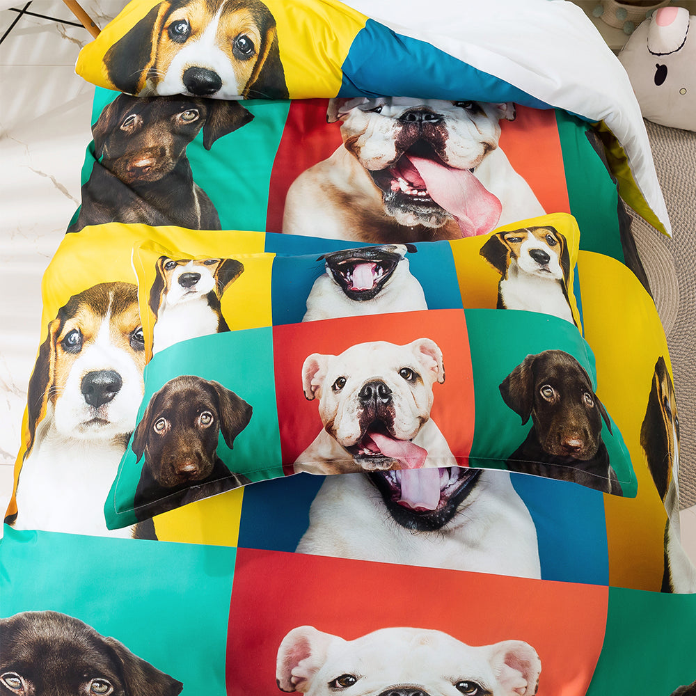 3D Dogs Feature Quilt Cover Set Bedding Set Duvet Cover Pillowcases 80- Jess Art Decoration