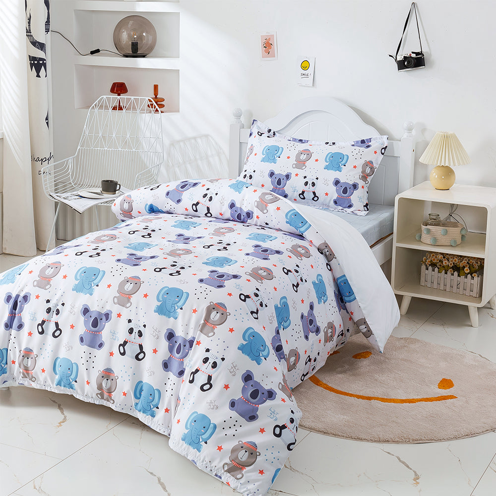 3D Panda Bear Koala Elephant Cartoon Pattern Quilt Cover Set Bedding Set Duvet Cover Pillowcases 331- Jess Art Decoration