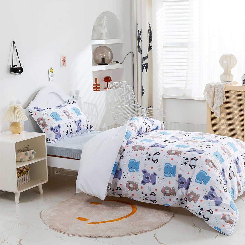 3D Panda Bear Koala Elephant Cartoon Pattern Quilt Cover Set Bedding Set Duvet Cover Pillowcases 331- Jess Art Decoration
