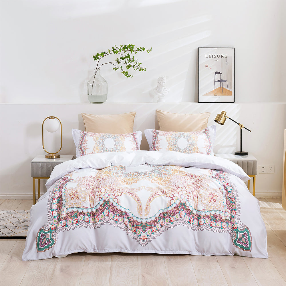 3D Medallion Floral Retro Quilt Cover Set Bedding Set Duvet Cover Pillowcases 280- Jess Art Decoration