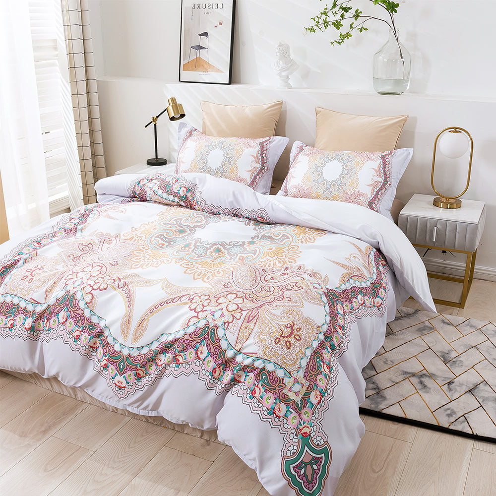 3D Medallion Floral Retro Quilt Cover Set Bedding Set Duvet Cover Pillowcases 280- Jess Art Decoration