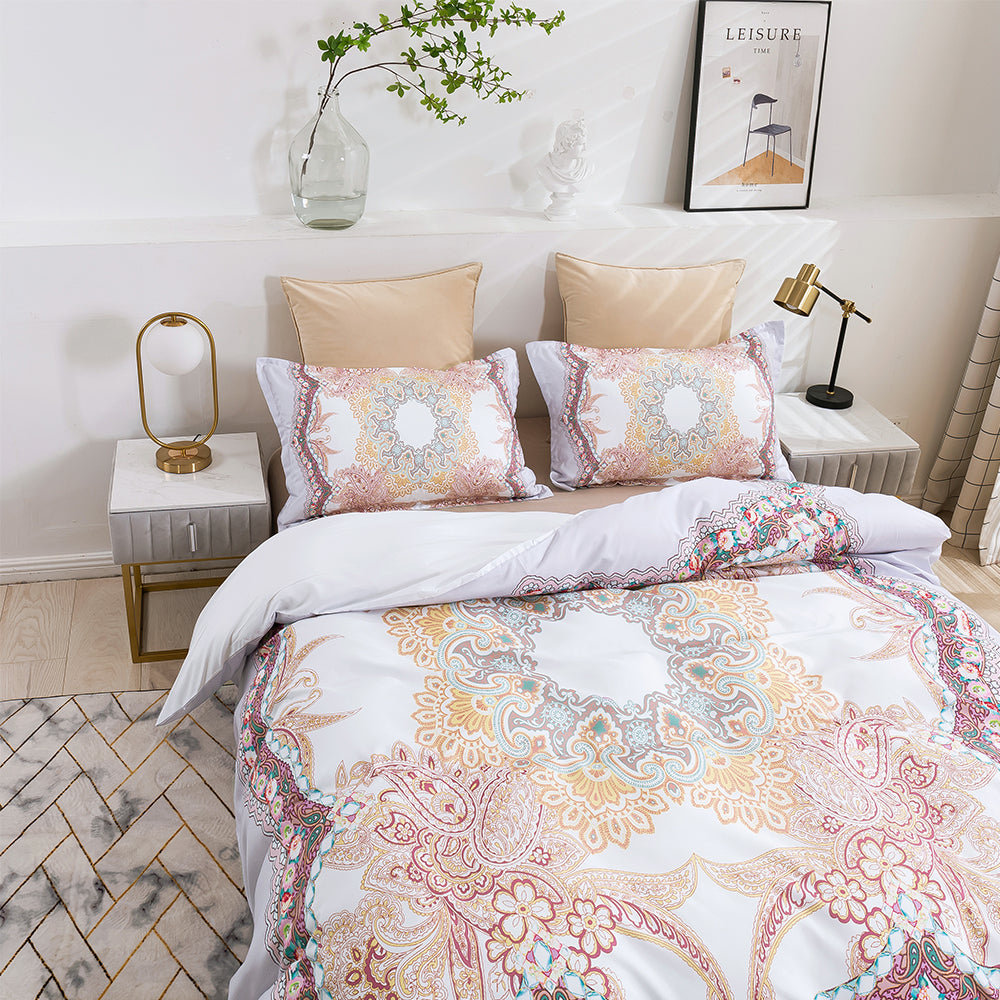 3D Medallion Floral Retro Quilt Cover Set Bedding Set Duvet Cover Pillowcases 280- Jess Art Decoration