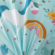 3D Cartoon Unicorn Floral Rainbow Quilt Cover Set Bedding Set Duvet Cover Pillowcases 374- Jess Art Decoration