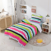 3D Colorful Stripe Quilt Cover Set Bedding Set Duvet Cover Pillowcases 381- Jess Art Decoration