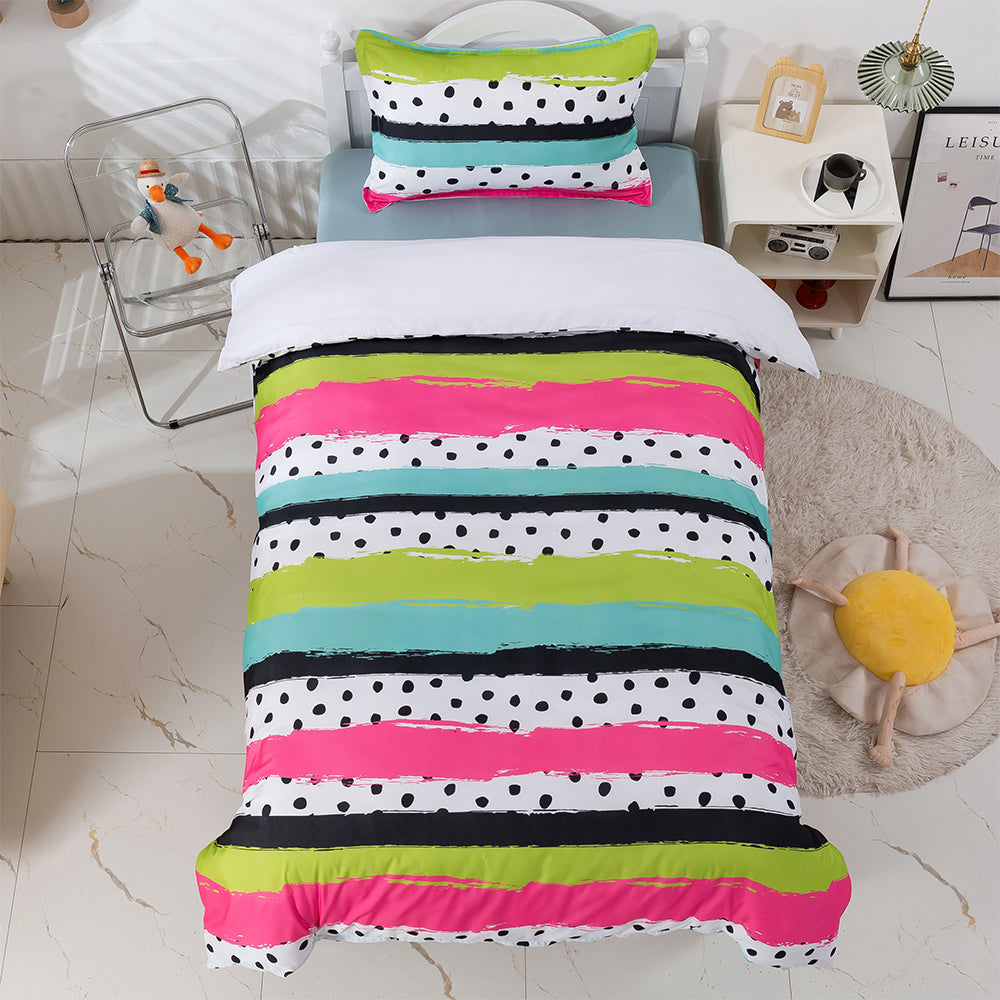 3D Colorful Stripe Quilt Cover Set Bedding Set Duvet Cover Pillowcases 381- Jess Art Decoration
