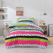 3D Colorful Stripe Quilt Cover Set Bedding Set Duvet Cover Pillowcases 381- Jess Art Decoration