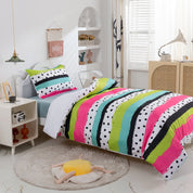 3D Colorful Stripe Quilt Cover Set Bedding Set Duvet Cover Pillowcases 381- Jess Art Decoration
