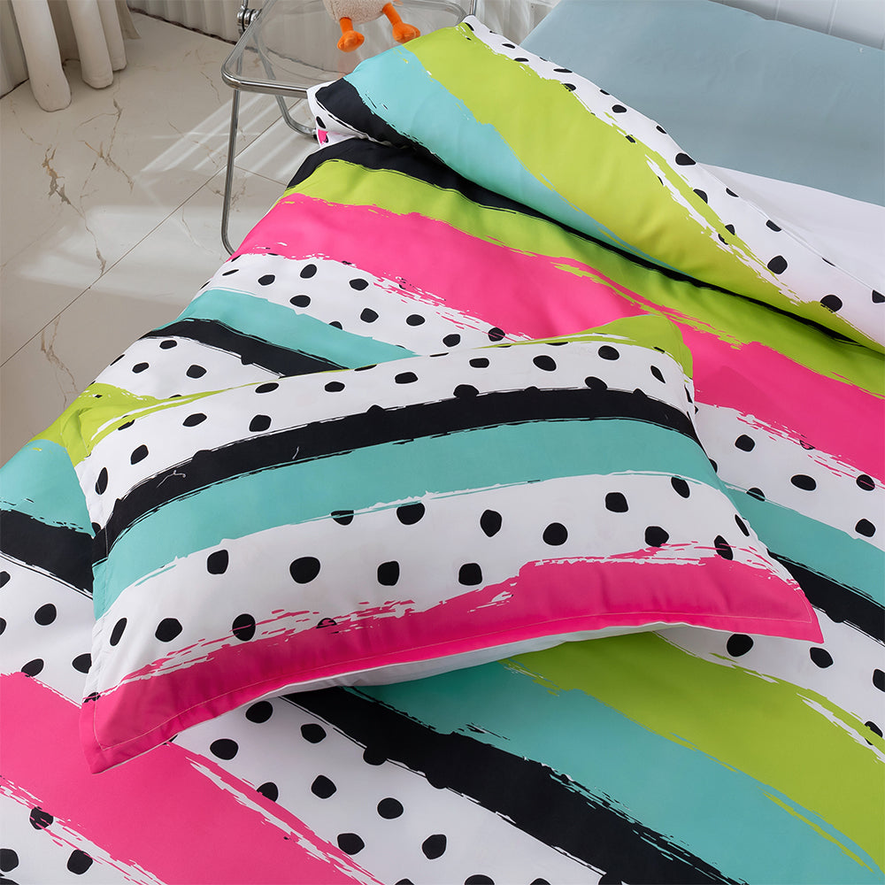 3D Colorful Stripe Quilt Cover Set Bedding Set Duvet Cover Pillowcases 381- Jess Art Decoration