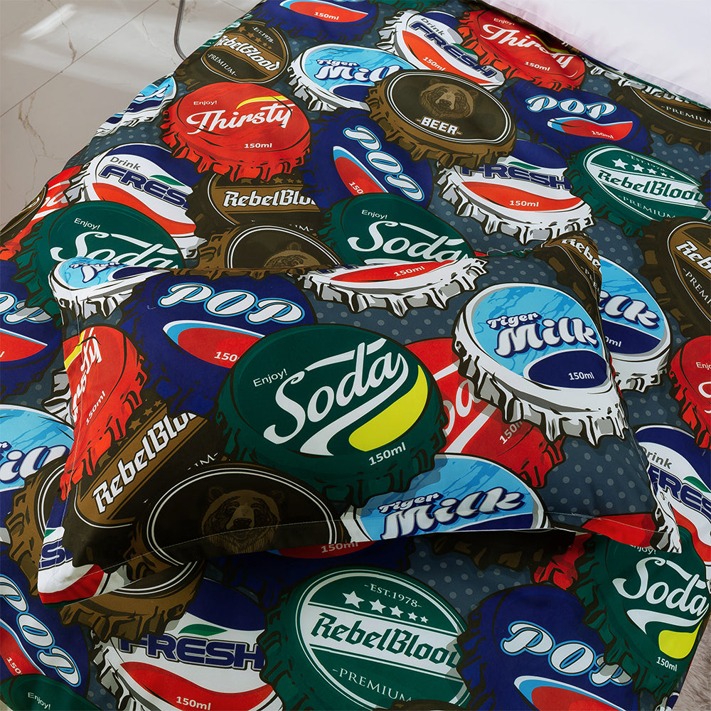 3D Bottle Cap Colorful Quilt Cover Set Bedding Set Duvet Cover Pillowcases 382- Jess Art Decoration
