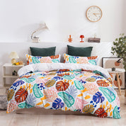 3D Leaves Retro Hand Drawn Pattern Quilt Cover Set Bedding Set Duvet Cover Pillowcases 86- Jess Art Decoration