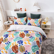 3D Leaves Retro Hand Drawn Pattern Quilt Cover Set Bedding Set Duvet Cover Pillowcases 86- Jess Art Decoration