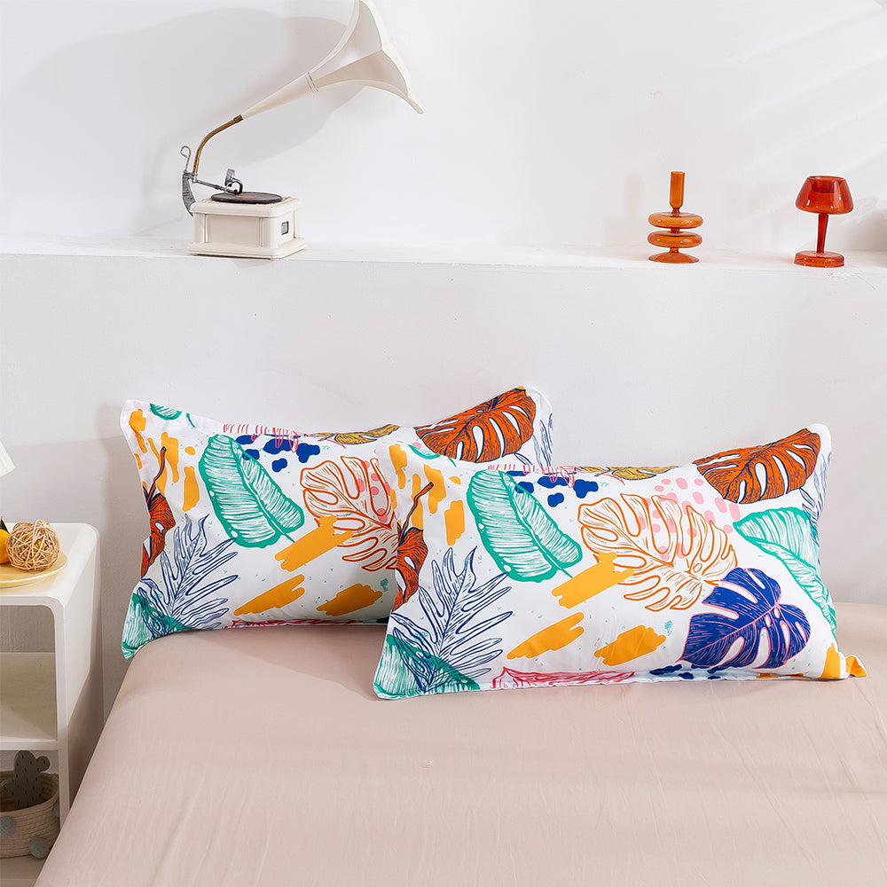 3D Leaves Retro Hand Drawn Pattern Quilt Cover Set Bedding Set Duvet Cover Pillowcases 86- Jess Art Decoration