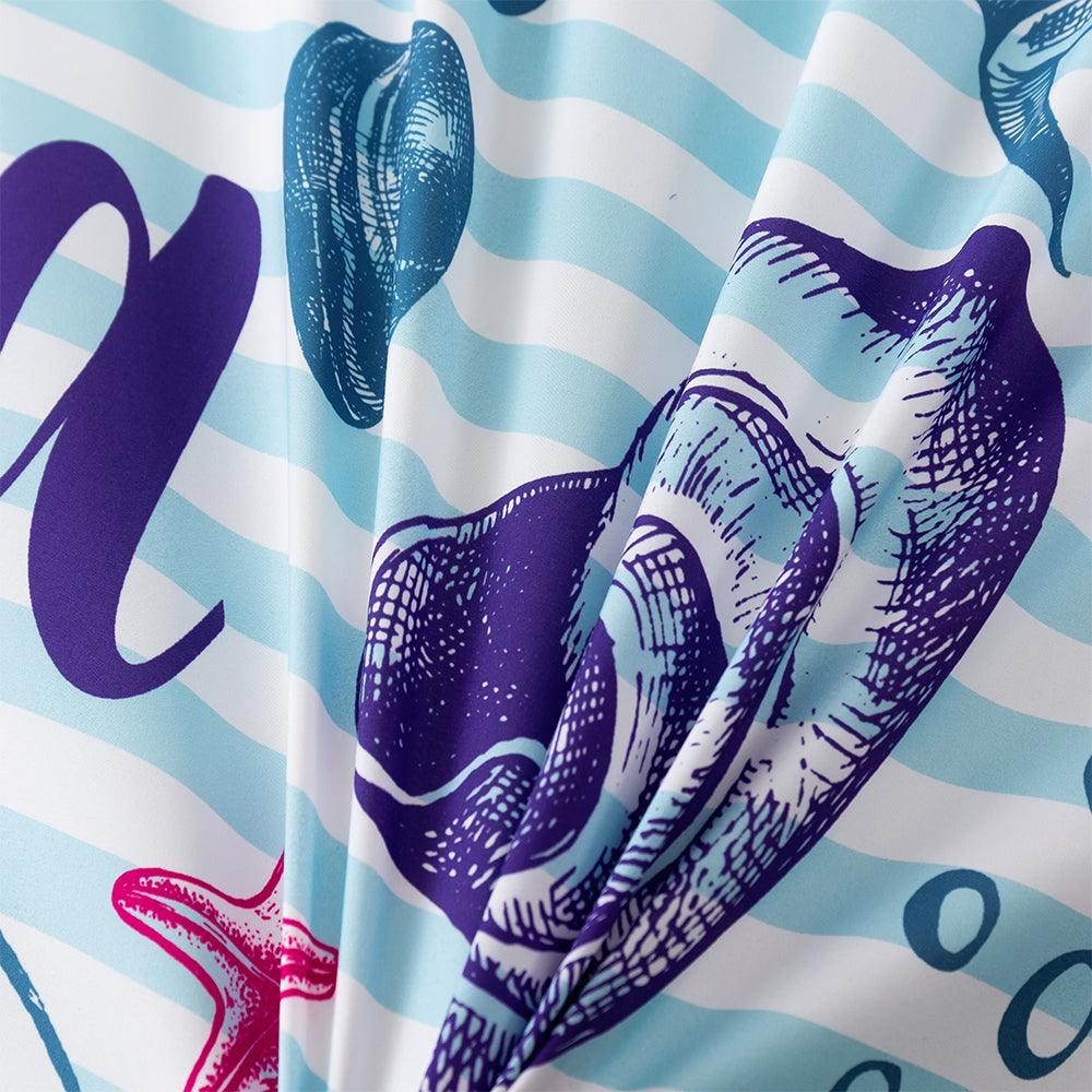 3D Conch Starfish Stripe Blue Quilt Cover Set Bedding Set Duvet Cover Pillowcases 389- Jess Art Decoration