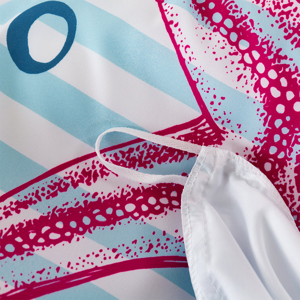 3D Conch Starfish Stripe Blue Quilt Cover Set Bedding Set Duvet Cover Pillowcases 389- Jess Art Decoration