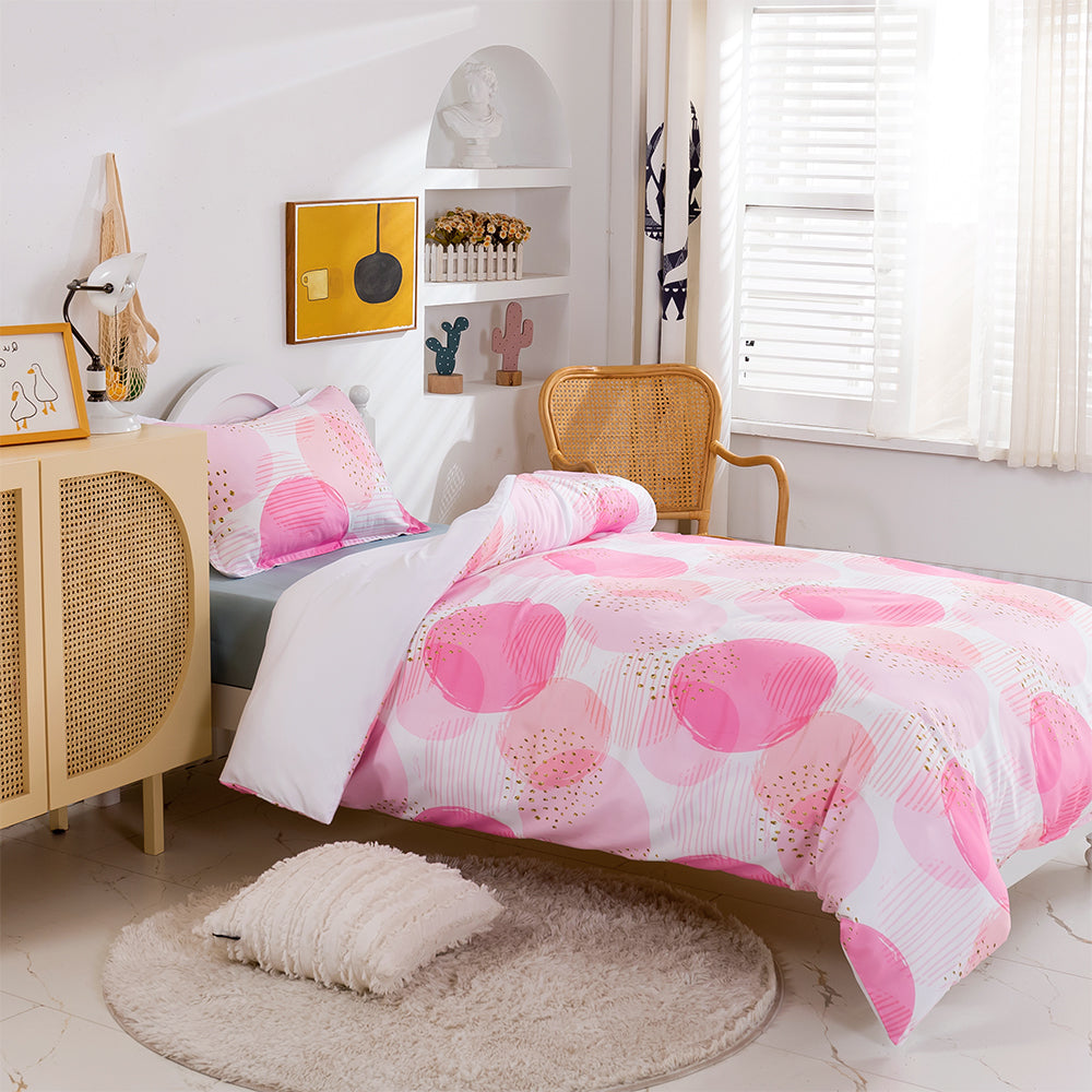 3D Pink Roundness Geometric Quilt Cover Set Bedding Set Duvet Cover Pillowcases 391- Jess Art Decoration