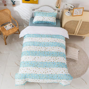 3D Blue Stripe Golden Roundness Quilt Cover Set Bedding Set Duvet Cover Pillowcases 394- Jess Art Decoration