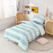3D Blue Stripe Golden Roundness Quilt Cover Set Bedding Set Duvet Cover Pillowcases 394- Jess Art Decoration