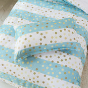 3D Blue Stripe Golden Roundness Quilt Cover Set Bedding Set Duvet Cover Pillowcases 394- Jess Art Decoration