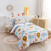 3D Hippo Giraffe Crocodile Lion Leopard Cartoon Animals Pattern Quilt Cover Set Bedding Set Duvet Cover Pillowcases 141- Jess Art Decoration