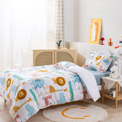 3D Hippo Giraffe Crocodile Lion Leopard Cartoon Animals Pattern Quilt Cover Set Bedding Set Duvet Cover Pillowcases 141- Jess Art Decoration