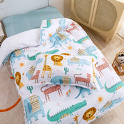 3D Hippo Giraffe Crocodile Lion Leopard Cartoon Animals Pattern Quilt Cover Set Bedding Set Duvet Cover Pillowcases 141- Jess Art Decoration