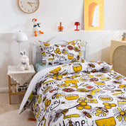 3D Honey Bee Floral Pattern Quilt Cover Set Bedding Set Duvet Cover Pillowcases 142- Jess Art Decoration