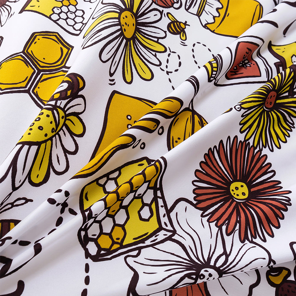 3D Honey Bee Floral Pattern Quilt Cover Set Bedding Set Duvet Cover Pillowcases 142- Jess Art Decoration