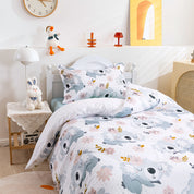 3D Koala Floral Cartoon Watercolor Pattern Quilt Cover Set Bedding Set Duvet Cover Pillowcases 143- Jess Art Decoration