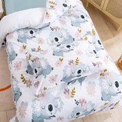 3D Koala Floral Cartoon Watercolor Pattern Quilt Cover Set Bedding Set Duvet Cover Pillowcases 143- Jess Art Decoration