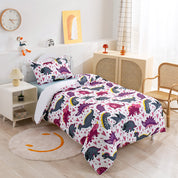 3D Dinosaur Colorful Cartoon Pattern Quilt Cover Set Bedding Set Duvet Cover Pillowcases 153- Jess Art Decoration