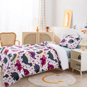 3D Dinosaur Colorful Cartoon Pattern Quilt Cover Set Bedding Set Duvet Cover Pillowcases 153- Jess Art Decoration