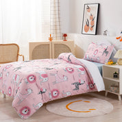3D Zebra Elephant Lion Giraffe Pink Cartoon Pattern Quilt Cover Set Bedding Set Duvet Cover Pillowcases 161- Jess Art Decoration