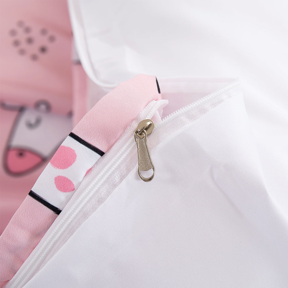 3D Zebra Elephant Lion Giraffe Pink Cartoon Pattern Quilt Cover Set Bedding Set Duvet Cover Pillowcases 161- Jess Art Decoration