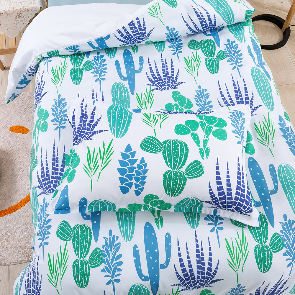 3D Cactus Aloe Pattern Green Quilt Cover Set Bedding Set Duvet Cover Pillowcases 170- Jess Art Decoration