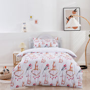 3D Rabbit Clouds Floral Pink Cartoon Pattern Quilt Cover Set Bedding Set Duvet Cover Pillowcases 171- Jess Art Decoration