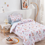 3D Rabbit Clouds Floral Pink Cartoon Pattern Quilt Cover Set Bedding Set Duvet Cover Pillowcases 171- Jess Art Decoration