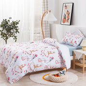 3D Rabbit Clouds Floral Pink Cartoon Pattern Quilt Cover Set Bedding Set Duvet Cover Pillowcases 171- Jess Art Decoration