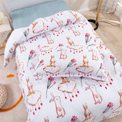 3D Rabbit Clouds Floral Pink Cartoon Pattern Quilt Cover Set Bedding Set Duvet Cover Pillowcases 171- Jess Art Decoration