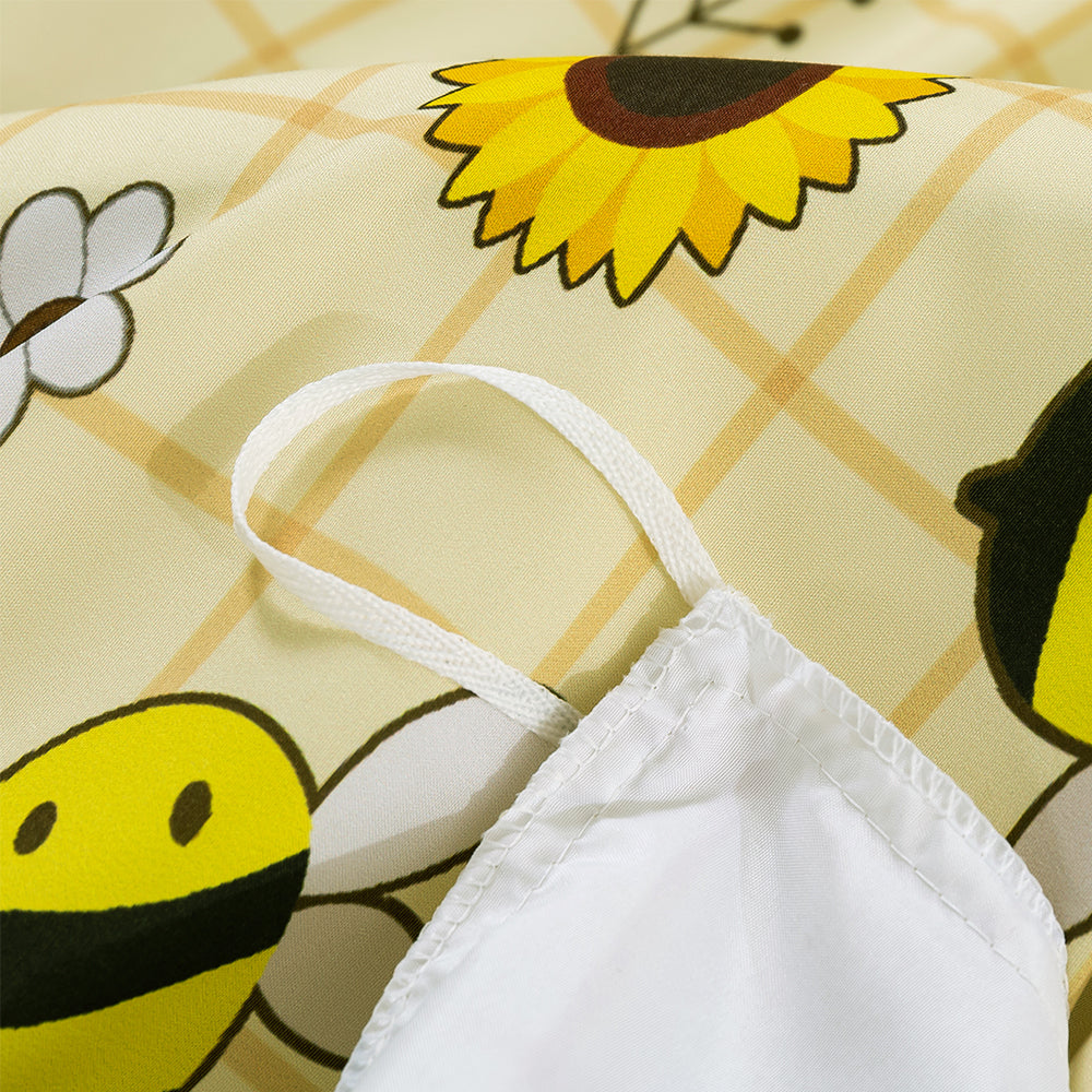 3D Bee Floral Sunflower Yellow Pattern Quilt Cover Set Bedding Set Duvet Cover Pillowcases 175- Jess Art Decoration