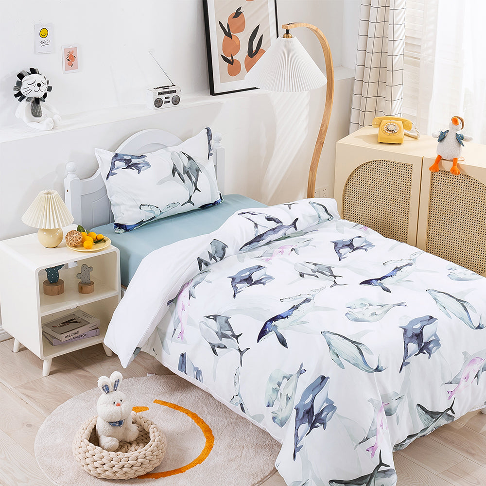 3D Dolphin Watercolor Pattern Quilt Cover Set Bedding Set Duvet Cover Pillowcases 182- Jess Art Decoration